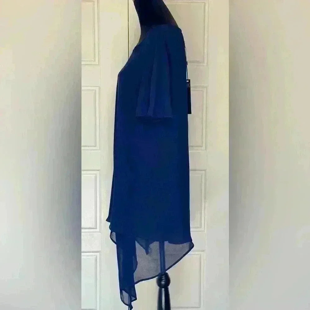 Capote navy blue short sleeve dress size extra large flow, generous size fitNWT - Picture 3 of 8